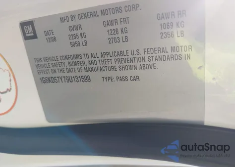 2009 Cadillac Dts 1Sc z USA, uszkodzony, nr VIN 1G6KD57Y79U131599